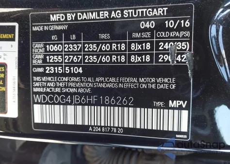 2017 Mercedes-Benz Glc 300 z USA, uszkodzony, nr VIN WDC0G4JB6HF186262